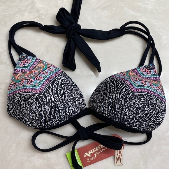 𝅺🆕 Arizona Push-up Splash of Color Swimwear Swim Top Small - Picture 1 of 7